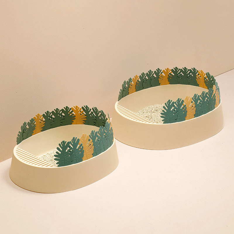 HKM-336211 Jungle Cat Semi-Closed Litter Box with Removable Tray - Small, Green Forest Color