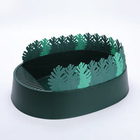 HKM-336211 Jungle Cat Semi-Closed Litter Box with Removable Tray - Small, Green Forest Color