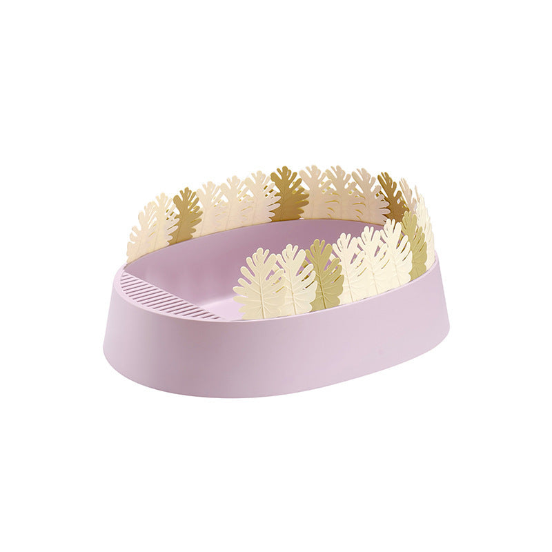 HKM-336211 Jungle Cat Semi-Closed Litter Box with Removable Tray - Small, Green Forest Color