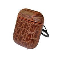 HKM-336275 Trendy Wireless Bluetooth Headset Case for AirPods – Anti-Drop Clamshell Design in Crocodile Pattern