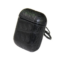 HKM-336275 Trendy Wireless Bluetooth Headset Case for AirPods – Anti-Drop Clamshell Design in Crocodile Pattern