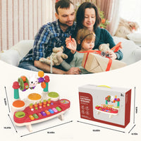 HKM-336339 20-in-1 Baby Musical Piano Toy with Animal Sounds - Educational Plastic Keyboard for Children