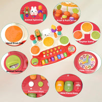 HKM-336339 20-in-1 Baby Musical Piano Toy with Animal Sounds - Educational Plastic Keyboard for Children
