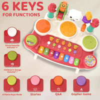 HKM-336339 20-in-1 Baby Musical Piano Toy with Animal Sounds - Educational Plastic Keyboard for Children
