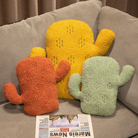 HKM-336339 Cartoon Solid Color Cactus Cushion for Bedside and Sofa - Yellow, Brick Red, Green Options