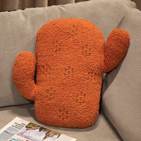 HKM-336339 Cartoon Solid Color Cactus Cushion for Bedside and Sofa - Yellow, Brick Red, Green Options