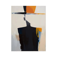 HKM-336467 Hand-Painted Abstract Canvas Art of a Man in Hat - Unique Wall Décor for Living Room and Bedroom