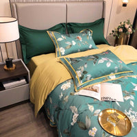 HKM-336531 Four-Piece Long-Staple Cotton Villa Quilt Cover Set for 1.5m and 1.8m Beds