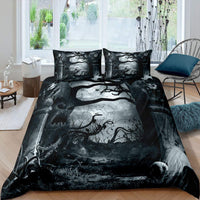 HKM-336531 Halloween 3D Digital Bedding Set - Modern Design in Multiple Sizes
