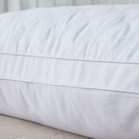 HKM-336659 White Cotton Quilted Three-Dimensional Pillow, 15.1-20cm Height, 42x75cm Size