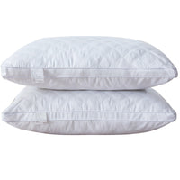 HKM-336659 White Cotton Quilted Three-Dimensional Pillow, 15.1-20cm Height, 42x75cm Size