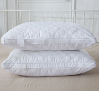 HKM-336659 White Cotton Quilted Three-Dimensional Pillow, 15.1-20cm Height, 42x75cm Size