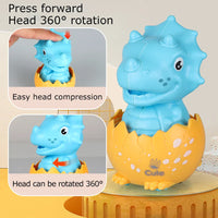 HKM-336787 Dinosaur Egg Press and Go Toy Car - Mini Inertia Friction Pull Back Vehicle for Kids