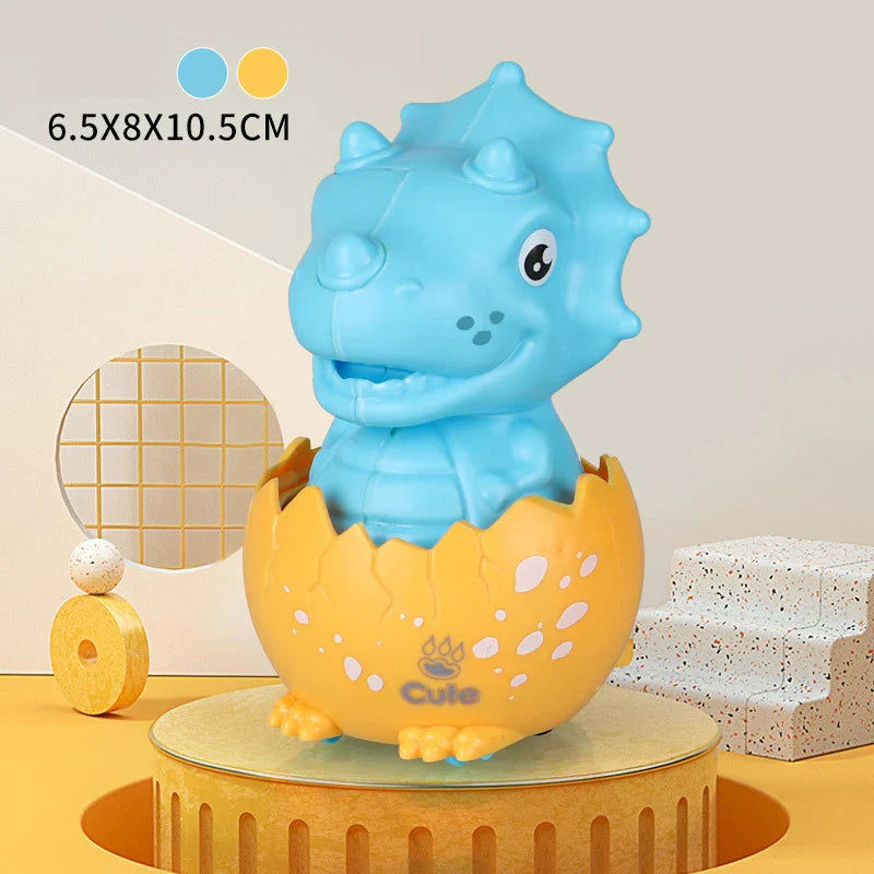 HKM-336787 Dinosaur Egg Press and Go Toy Car - Mini Inertia Friction Pull Back Vehicle for Kids