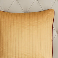HKM-336851 12 Piece Queen Comforter Set with Cotton Sheets and Decorative Pillows in Red and Gold