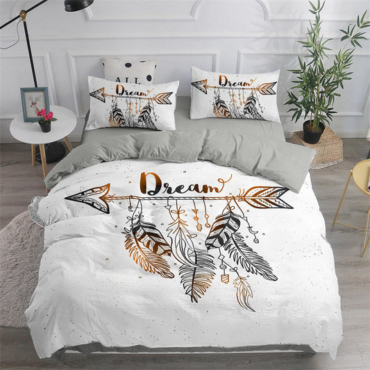 HKM-336851 Bohemian Printed Soft Down Quilt Cover Set for Girls - 2-Piece Bedding Sets in Multiple Sizes