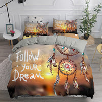 HKM-336851 Bohemian Printed Soft Down Quilt Cover Set for Girls - 2-Piece Bedding Sets in Multiple Sizes