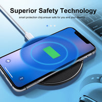 HKM-336915 10W Wireless Mobile Phone Charger with Micro Data Line Interface - Fast Charging, Multiple Color Options
