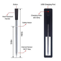 HKM-337043 Bluetooth Barbecue Thermometer Probe with Dual Temperature Detection and APP Control