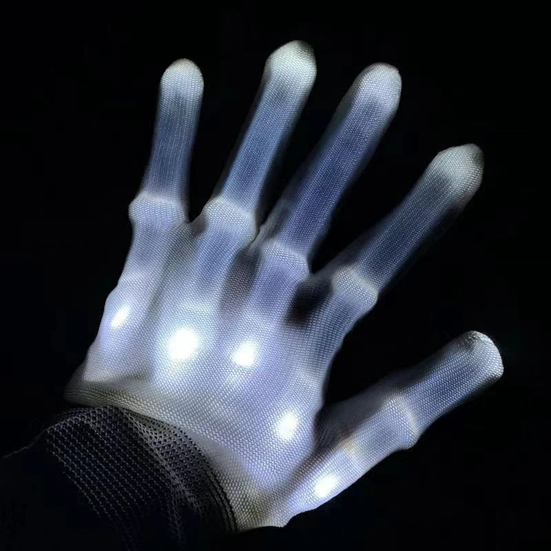 HKM-337107 Colorful LED Light-Up Gloves for Halloween, Christmas, and Party Fun