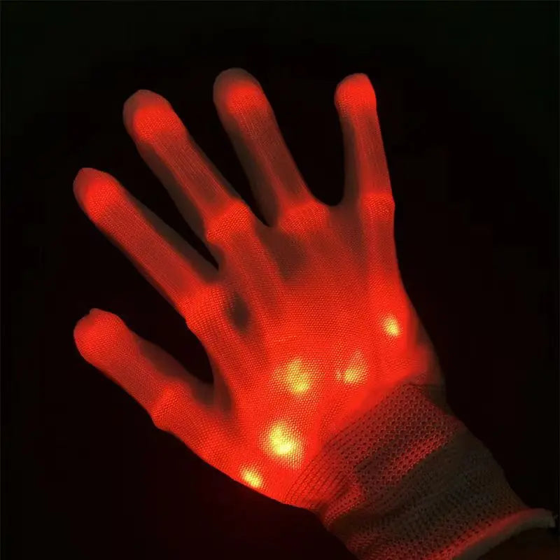HKM-337107 Colorful LED Light-Up Gloves for Halloween, Christmas, and Party Fun