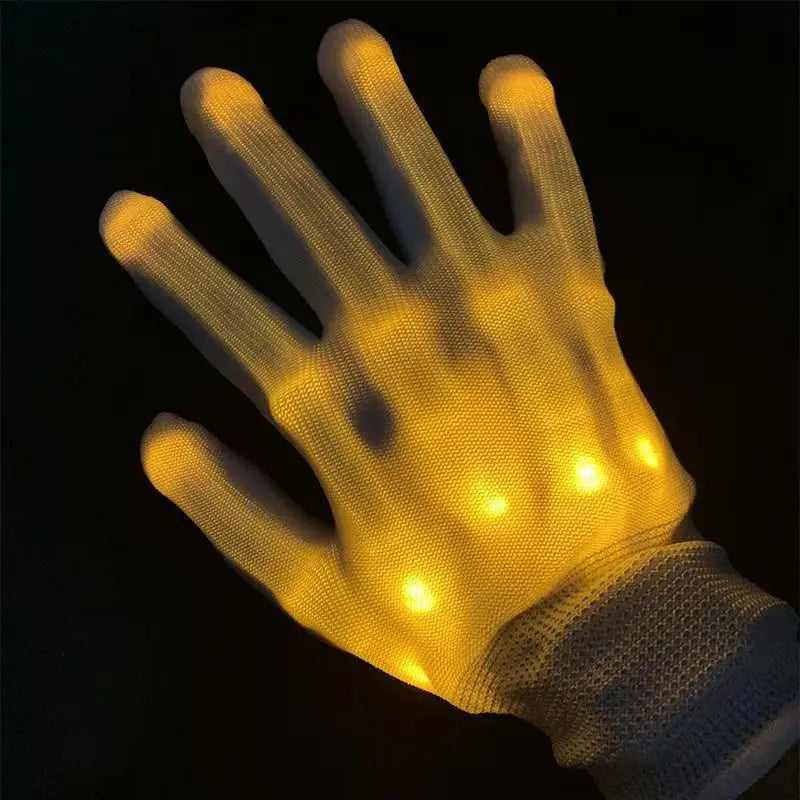 HKM-337107 Colorful LED Light-Up Gloves for Halloween, Christmas, and Party Fun