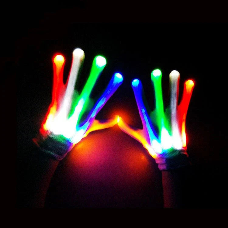 HKM-337107 Colorful LED Light-Up Gloves for Halloween, Christmas, and Party Fun