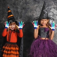 HKM-337107 Colorful LED Light-Up Gloves for Halloween, Christmas, and Party Fun