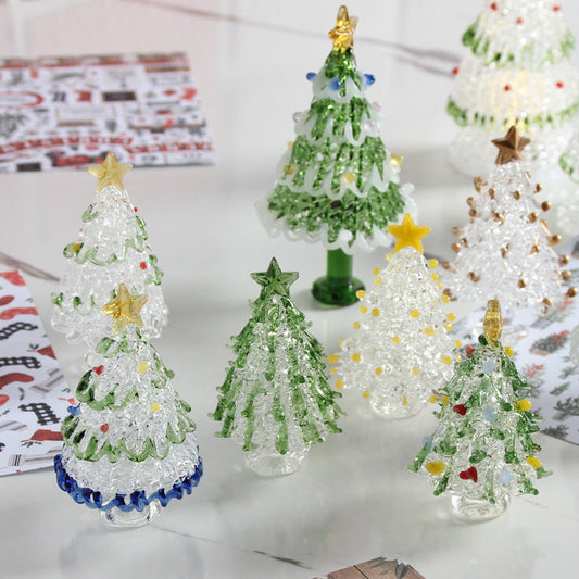 HKM-337299 Handcrafted Colored Glaze Christmas Tree Ornaments - Multiple Designs