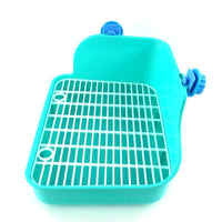 HKM-337363 Eco-Friendly Plastic Rabbit, Chinchilla, and Guinea Pig Corner Toilet with Urine Splash Guard in Pink, Blue, Green
