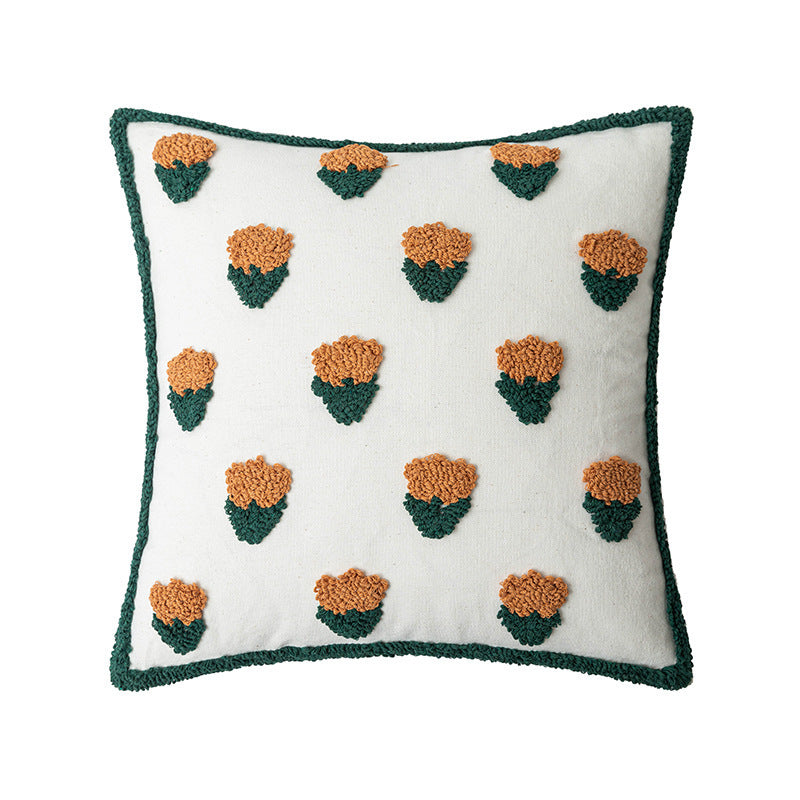 HKM-337491 Cactus and Flower Tufted Throw Pillow Cover, 45x45cm and 30x50cm Options