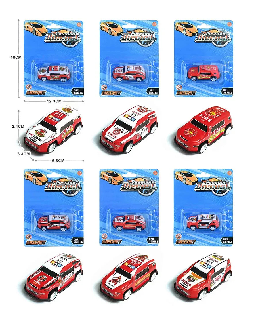 HKM-337491 Diecast 1:64 Scale Pull Back Race Car Model - Alloy & Plastic Toy Vehicle Collection