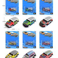 HKM-337491 Diecast 1:64 Scale Pull Back Race Car Model - Alloy & Plastic Toy Vehicle Collection