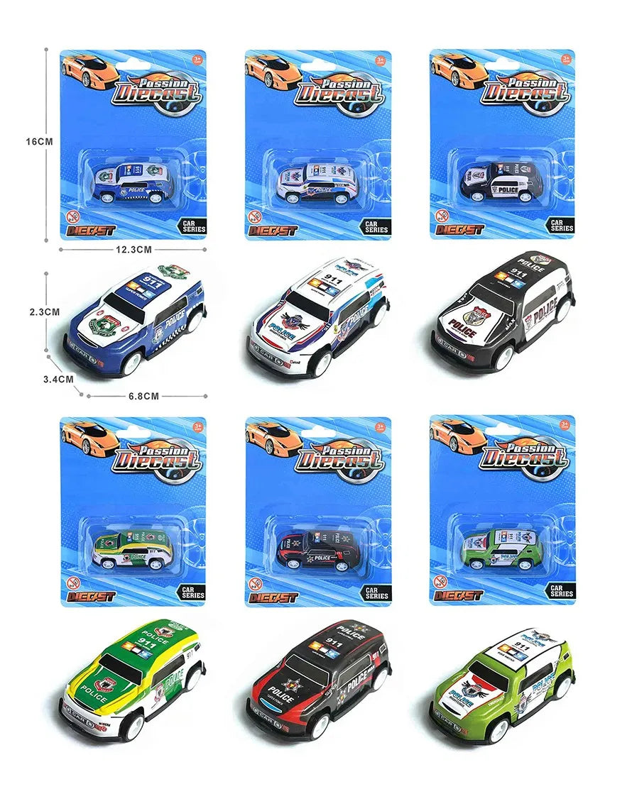 HKM-337491 Diecast 1:64 Scale Pull Back Race Car Model - Alloy & Plastic Toy Vehicle Collection