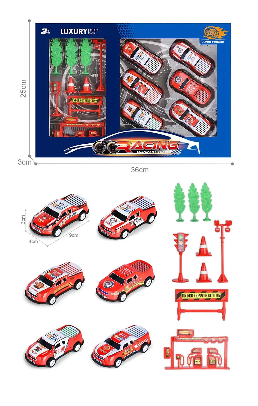 HKM-337491 Diecast 1:64 Scale Pull Back Race Car Model - Alloy & Plastic Toy Vehicle Collection