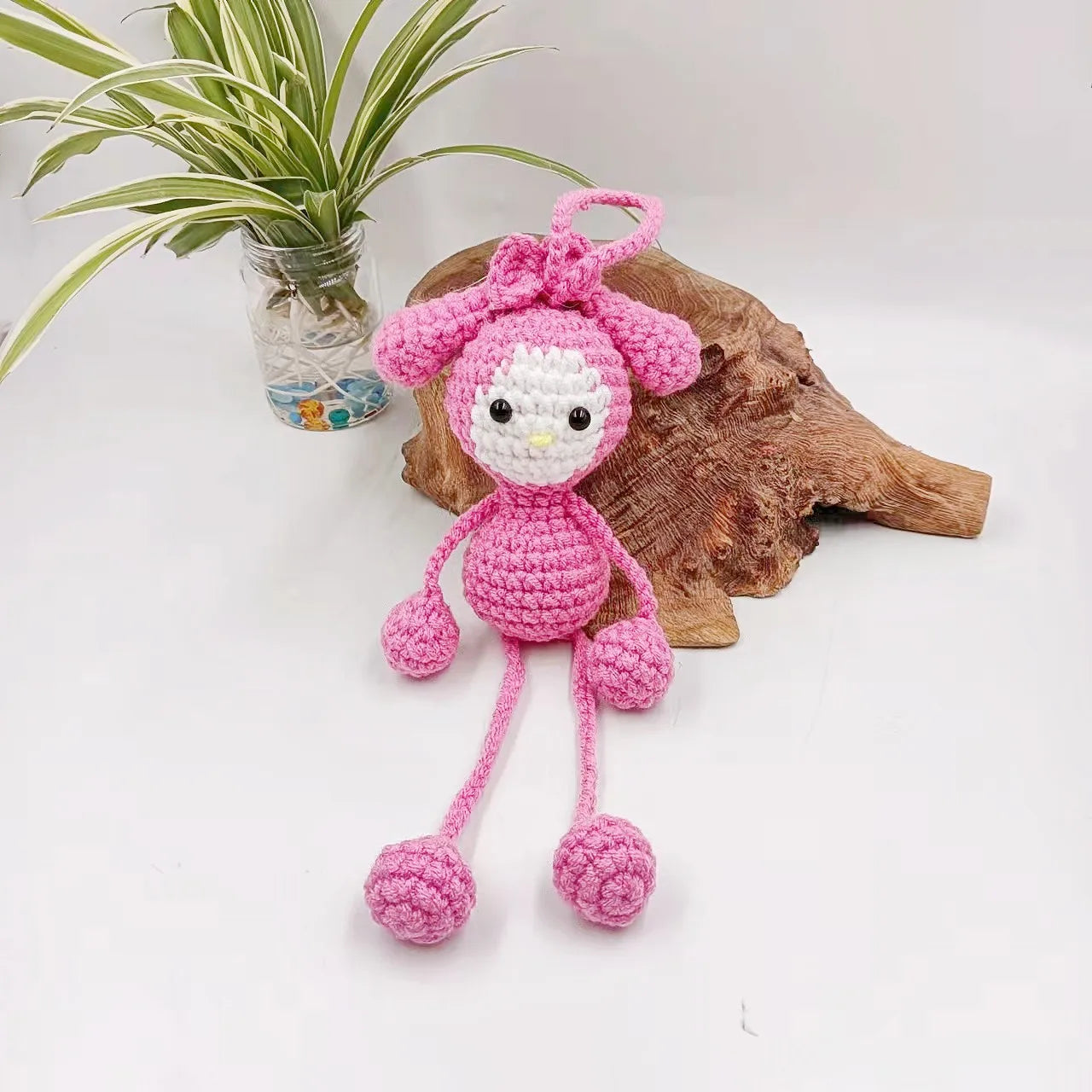 HKM-337683 Handcrafted Cartoon Animal Knitted Keychain - Adorable Animal Pendant for Bags & Accessories