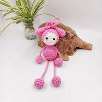 HKM-337683 Handcrafted Cartoon Animal Knitted Keychain - Adorable Animal Pendant for Bags & Accessories