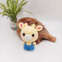HKM-337683 Handcrafted Cartoon Animal Knitted Keychain - Adorable Animal Pendant for Bags & Accessories
