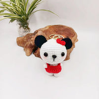 HKM-337683 Handcrafted Cartoon Animal Knitted Keychain - Adorable Animal Pendant for Bags & Accessories