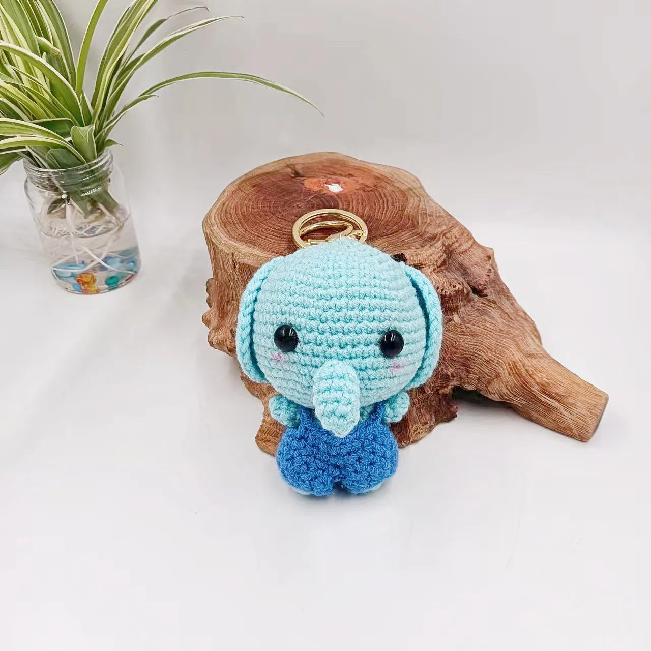 HKM-337683 Handcrafted Cartoon Animal Knitted Keychain - Adorable Animal Pendant for Bags & Accessories