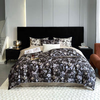 HKM-337683 Pastoral Style Double-Strand Long-Staple Cotton Printed Quilt Cover Set with Duvet Cover and Pillowcases