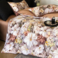 HKM-337683 Pastoral Style Double-Strand Long-Staple Cotton Printed Quilt Cover Set with Duvet Cover and Pillowcases