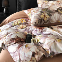 HKM-337683 Pastoral Style Double-Strand Long-Staple Cotton Printed Quilt Cover Set with Duvet Cover and Pillowcases