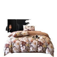 HKM-337683 Pastoral Style Double-Strand Long-Staple Cotton Printed Quilt Cover Set with Duvet Cover and Pillowcases