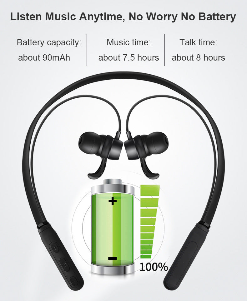 HKM-337747 Magnetic Wireless Bluetooth Headphones with Stereo Sound