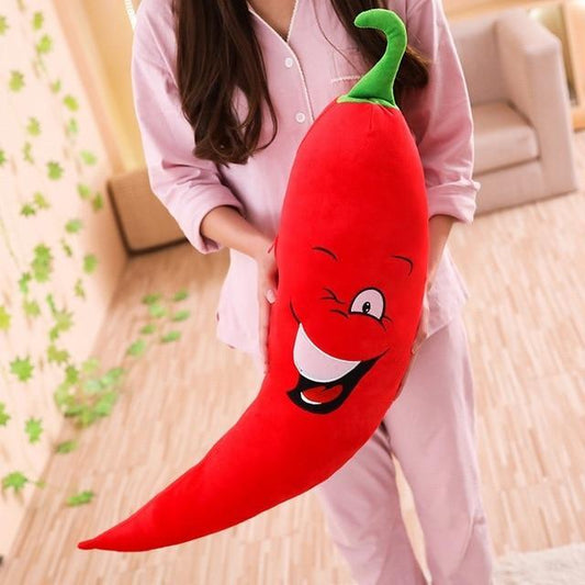 HKM-337811 Super Soft Chili Plush Doll - Cute Vegetable Stuffed Toy for Cozy Comfort