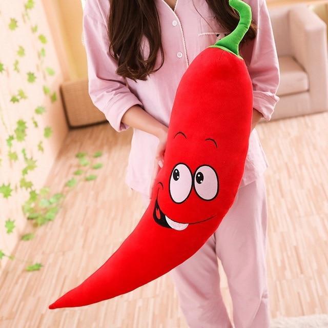 HKM-337811 Super Soft Chili Plush Doll - Cute Vegetable Stuffed Toy for Cozy Comfort