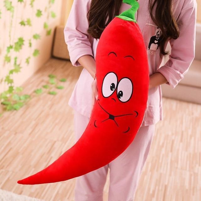 HKM-337811 Super Soft Chili Plush Doll - Cute Vegetable Stuffed Toy for Cozy Comfort