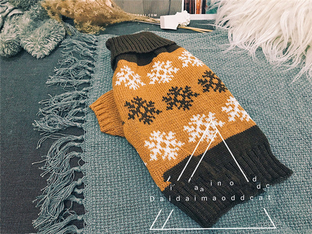 HKM-337939 Casual Snowflake Pattern Dog and Cat Sweater for Winter Wear