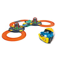 HKM-337939 Electric Speed Racing Track Car Set with Lights and Music for Kids - DIY Assembly Railway Toy